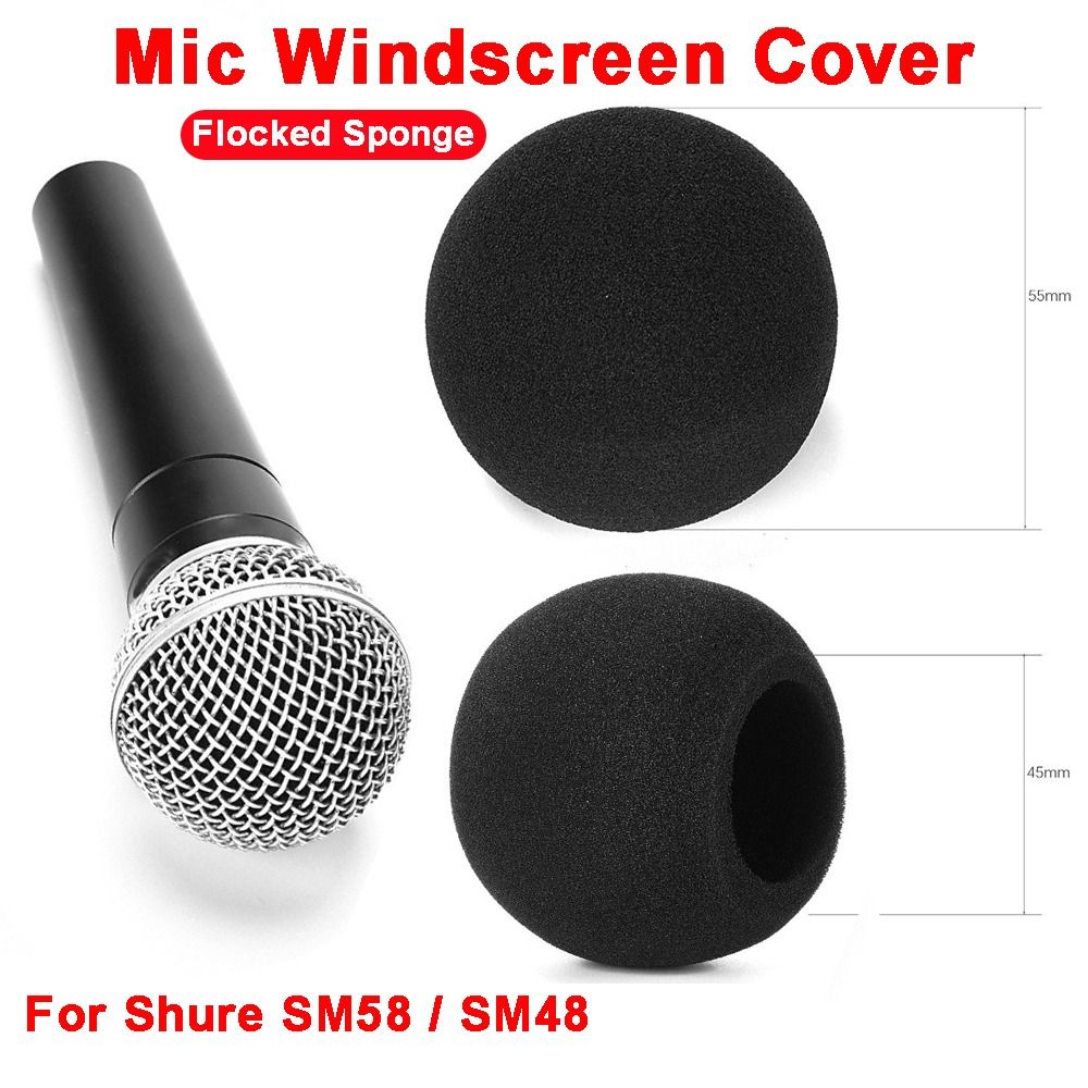Shure Mic Sm58 - 교체용 마이크 윈드스크린 커버 플록드 스폰지